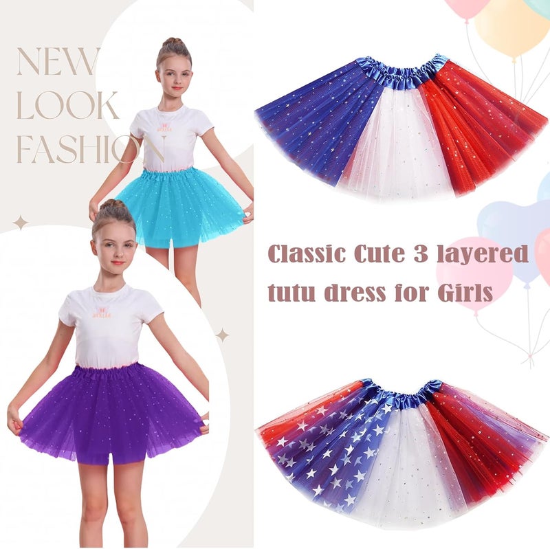 WINROLA Girls Stars Sequins Tutu Skirt Princess Ballet Dance Tutu Dress 3 Layered Halloween Christmas Tutu - Image 5